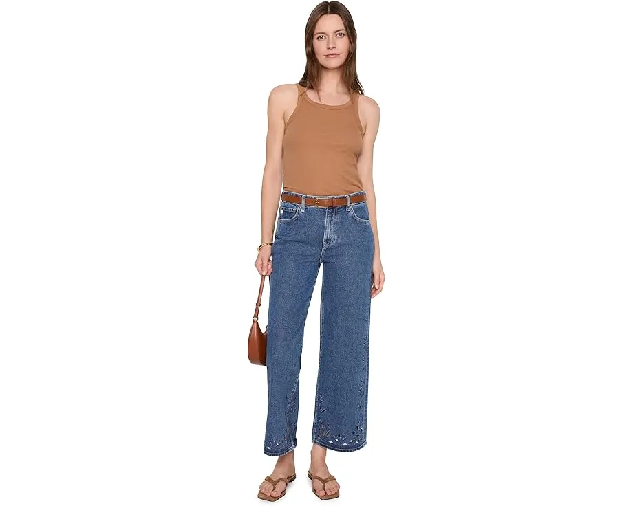 Джинсы Saige Mid-Rise Wide Leg Crop AG Jeans мальбек