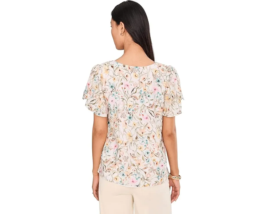 Блуза Vince Camuto с V-образным вырезом и рукавом тюльпан