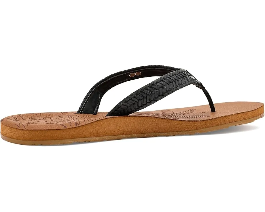 Шлепанцы Roxy Lili III с ремешками-вьетнамками и подошвой из термопластичной резины