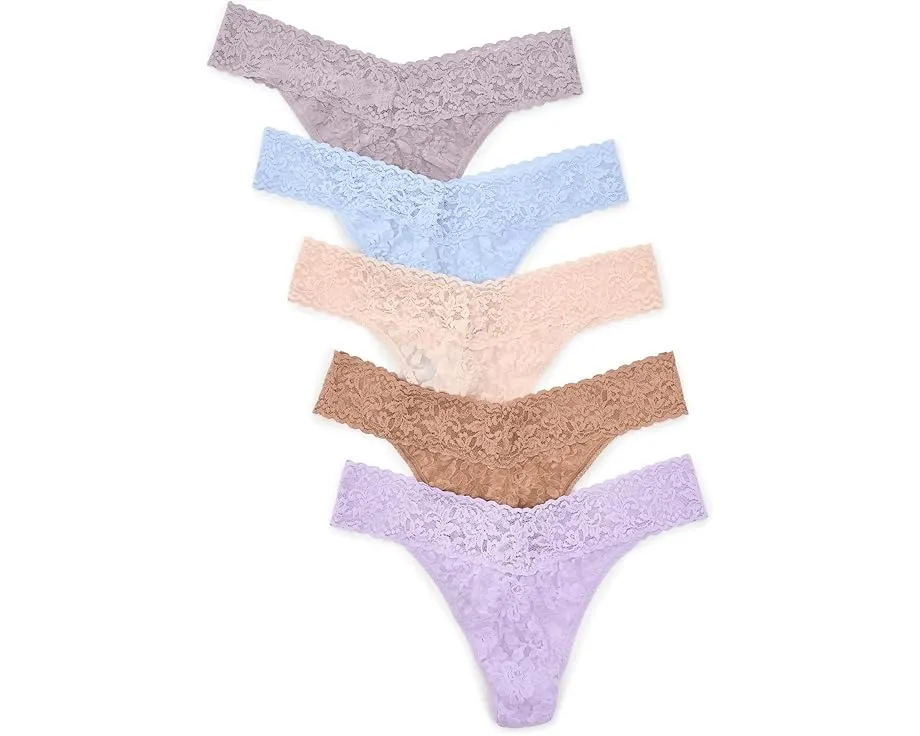 Набор из 5 трусов-стрингов Signature Lace® с заниженной талией Hanky Panky