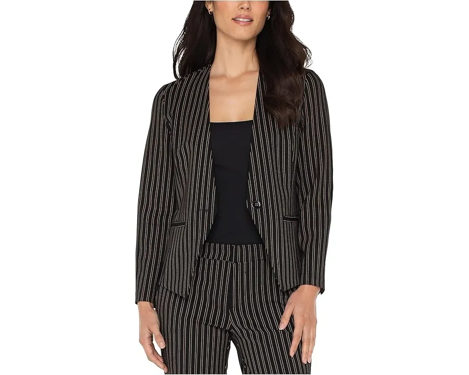 Приталенный блейзер Liverpool Los Angeles без воротника с суперстретч и полосатой расцветкой