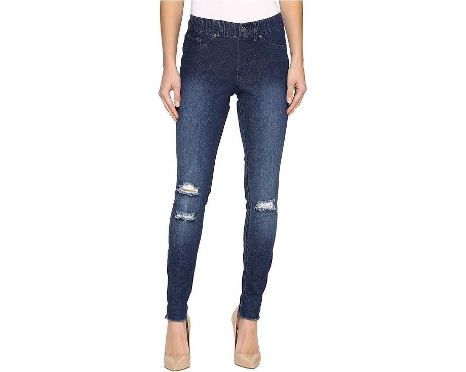 Джинсовые леггинсы HUE Ripped Knee Denim с эффектом потертостей
