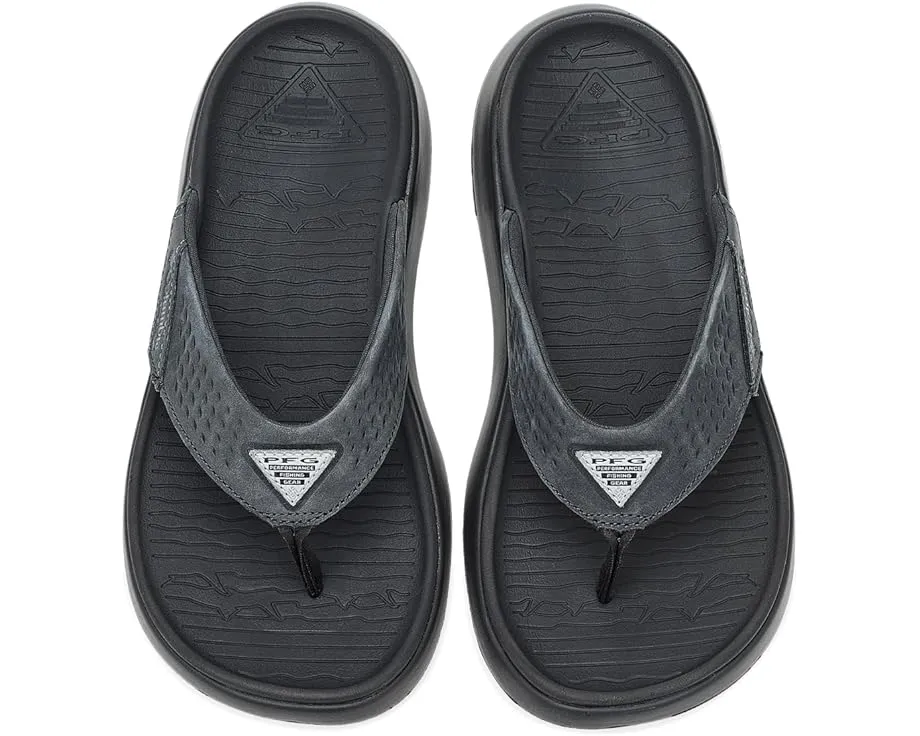 Шлепанцы Columbia Boatside Flip Lea PFG с ремешком из кожи и подошвой Omni-Grip