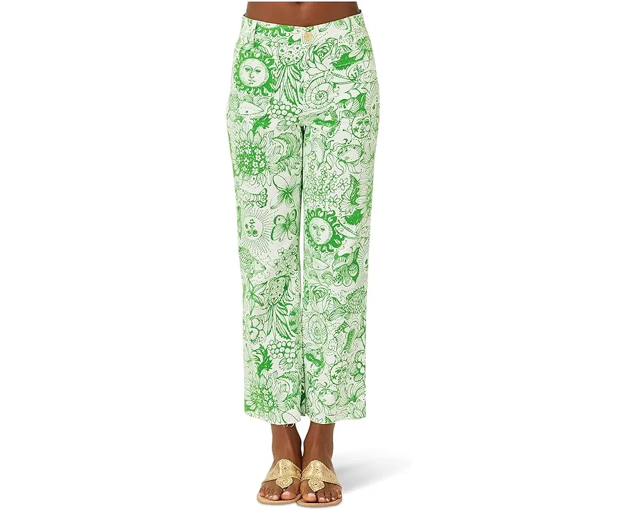 Джинсы кроп с завышенной талией Lilly Pulitzer Harleen и расклешенным низом