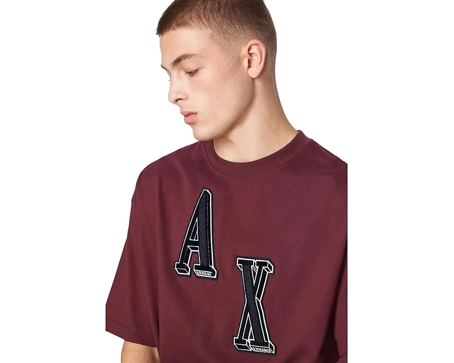 Футболка Armani Exchange с контрастным логотипом AX и классическим круглым вырезом