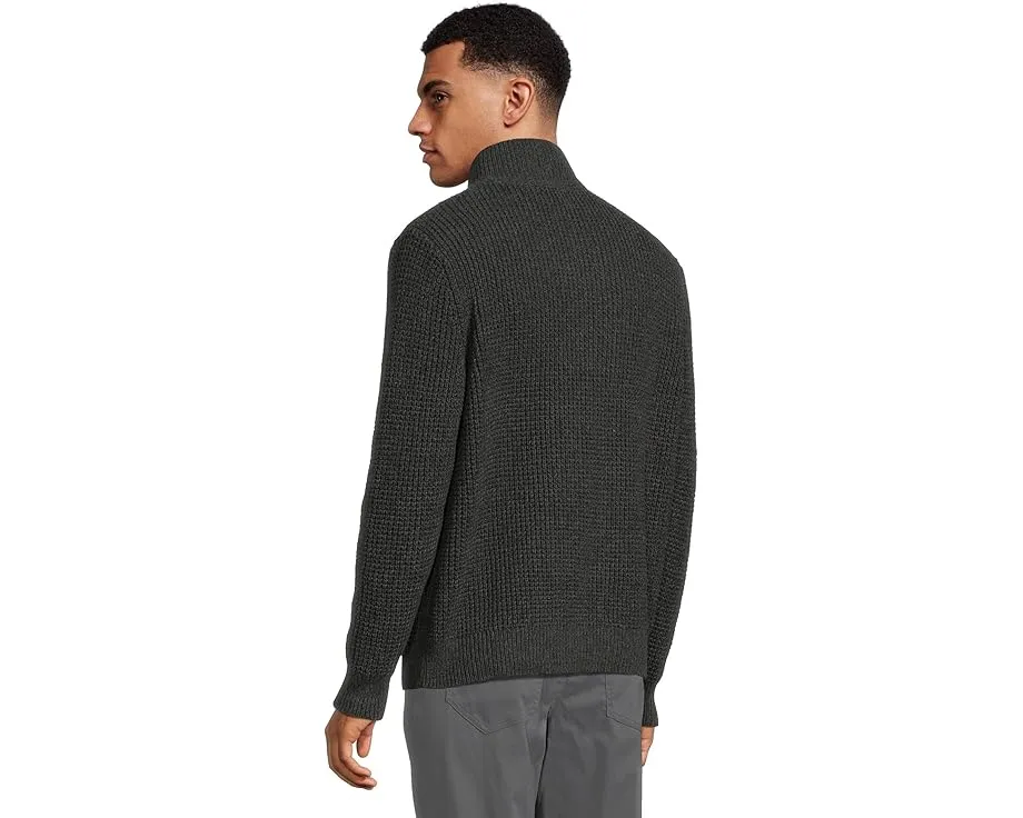 Свитер L.L.Bean из органического хлопка с вафельной вязкой и молнией на четверть