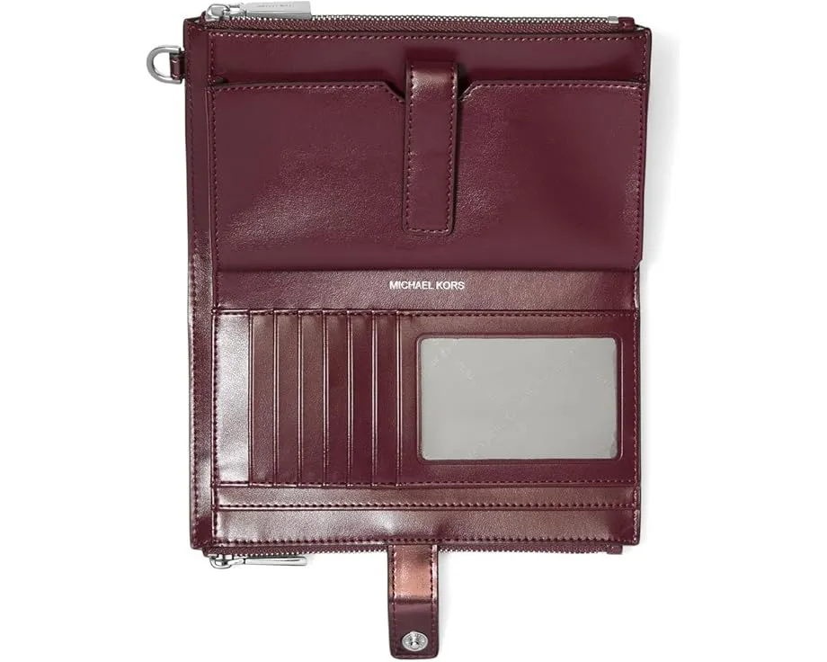Кожаный кошелек на запястье MICHAEL Michael Kors Jet Set Double Zip
