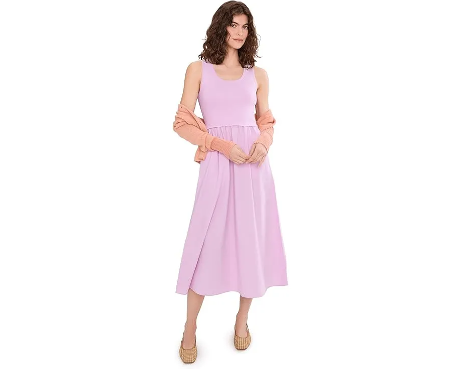 Mixed Media Scoop Neck Dress