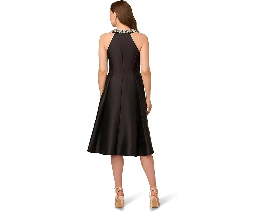 Платье миди Adrianna Papell с пайетками из ткани Mikado и запахом