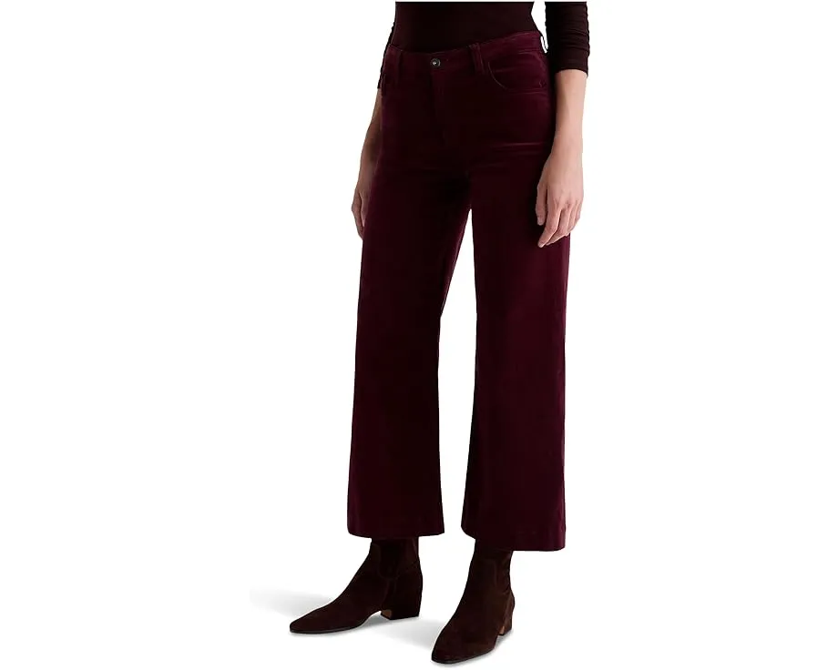 Джинсы AG Jeans Saige со средней посадкой и широкими укороченными штанинами в цвете Winery