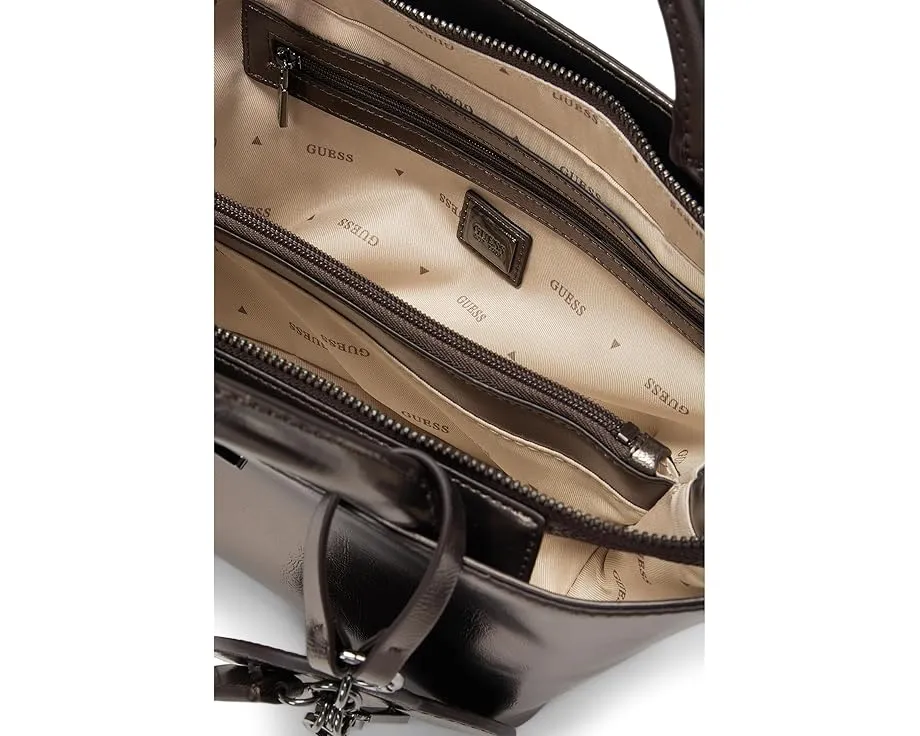 Мини-сумка GUESS Bolena с металлическим блеском и съемным ремнем