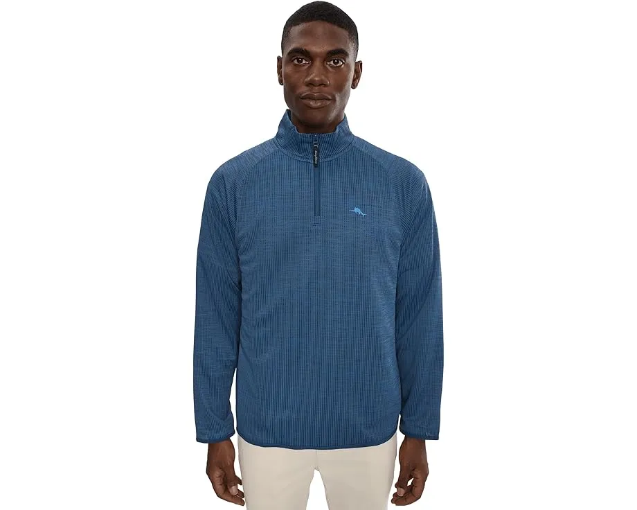 Толстовка Tommy Bahama Palm Pro Half Zip с вафельной тканью и защитой от ультрафиолета