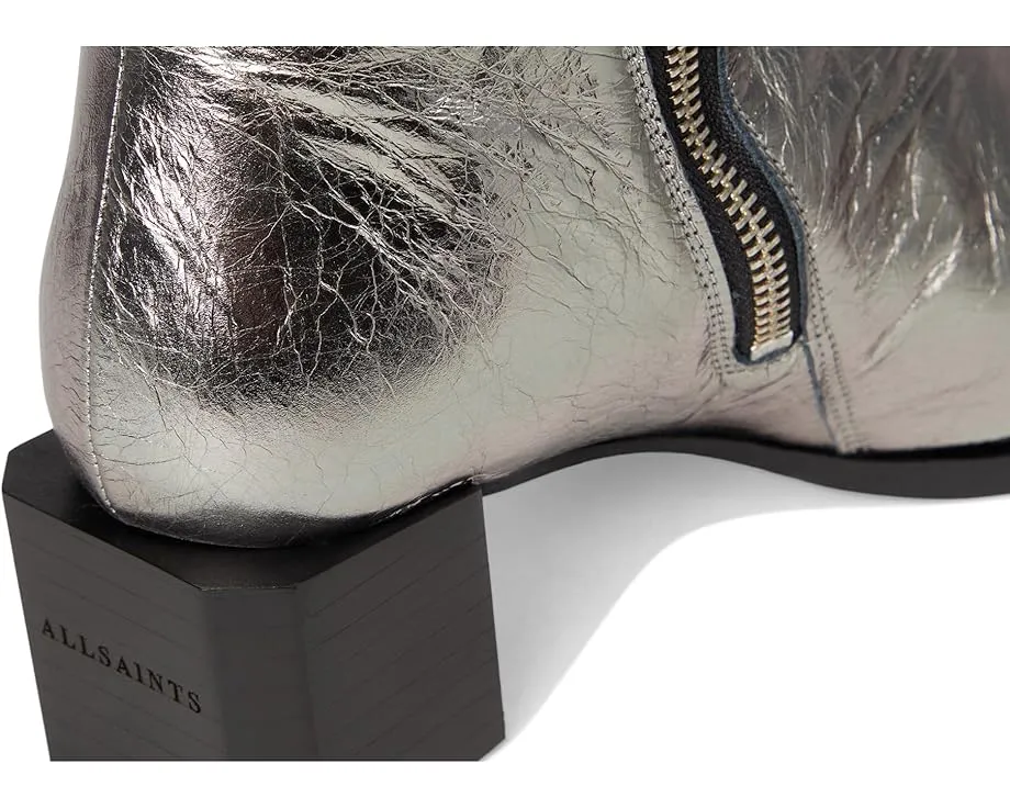 Металлические ботильоны AllSaints Avril с квадратным носком и молнией