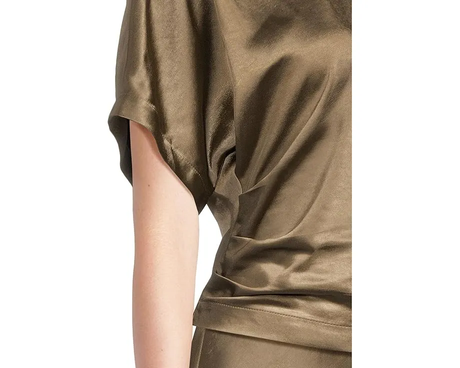 Топ Lilla P с цельнокроеным коротким рукавом из атласа