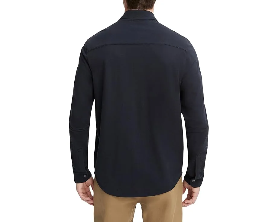 Рубашка Vince Pique Button Down из хлопка с отложным воротником