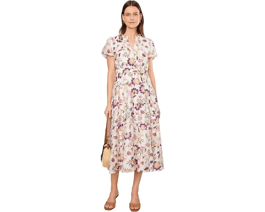 Платье миди с вырезом и пышными рукавами Vince Camuto
