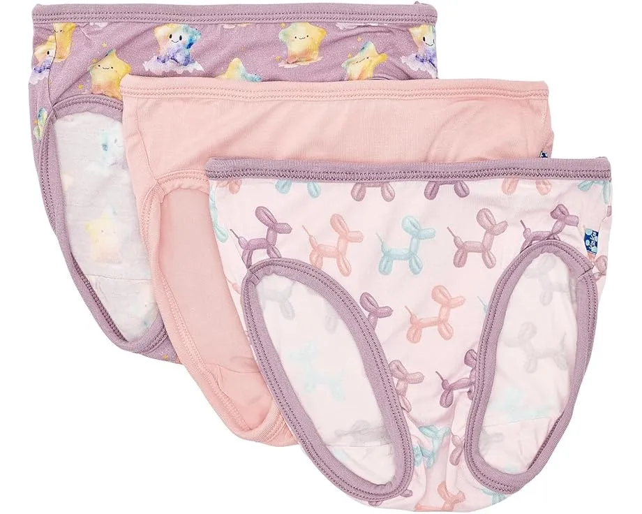 Набор из 3 детских трусиков для девочек Kickee Pants Kids с мягкой тканью из бамбука
