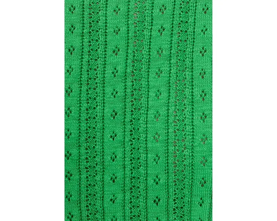 Пуловер Arden Pointelle с короткими рукавами буф и круглой горловиной от 525 america