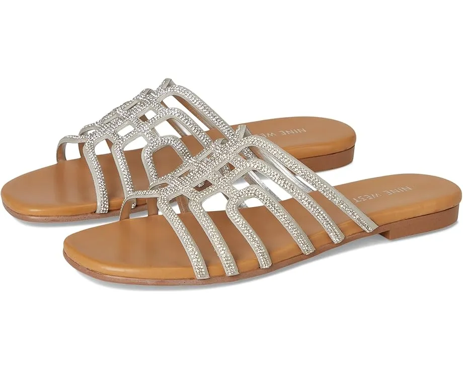 Плоские сандалии Nine West Timy с квадратным носком и украшениями