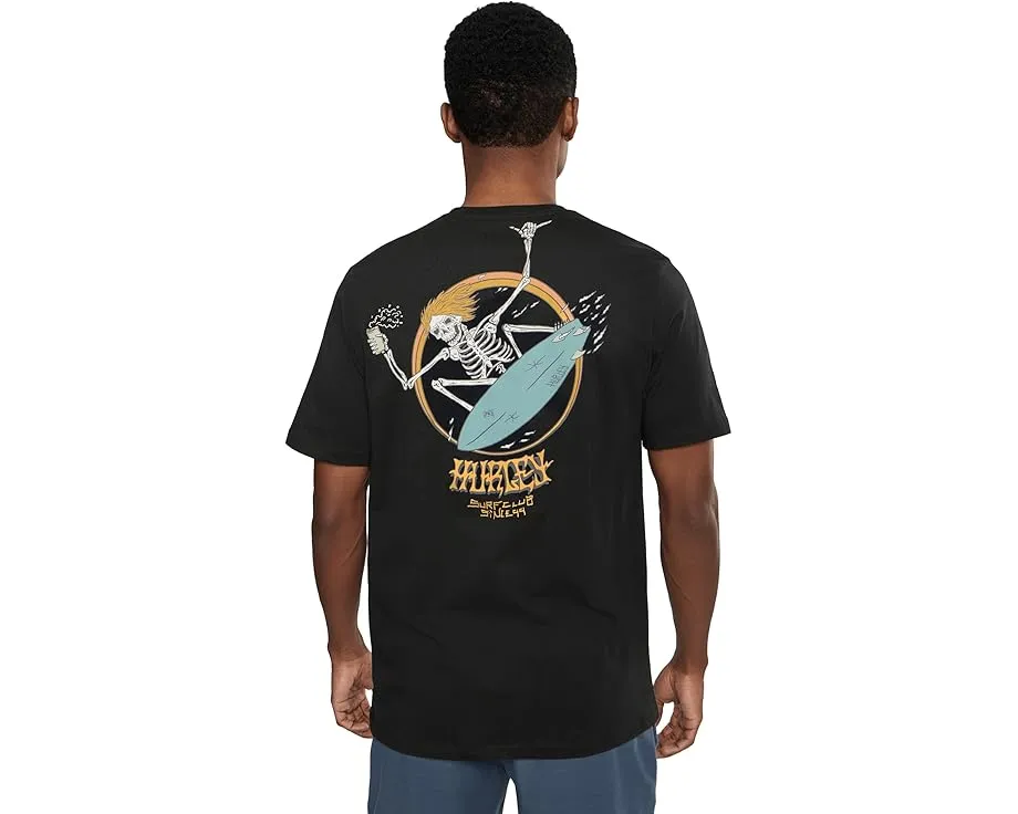 Hurley Skeletor Футболка с коротким рукавом и принтом на груди и спине