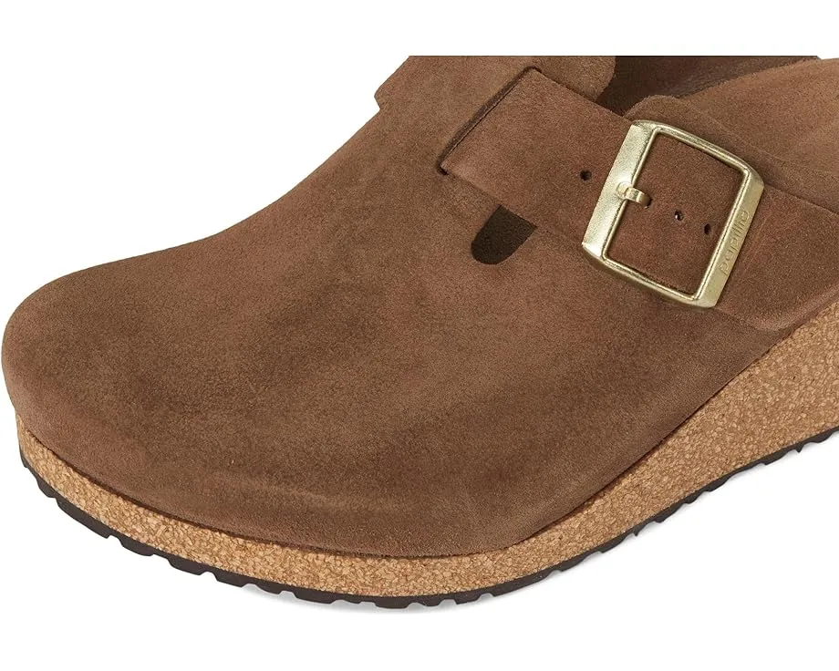 Birkenstock Клог на танкетке Fanny из замши с пробковой стелькой