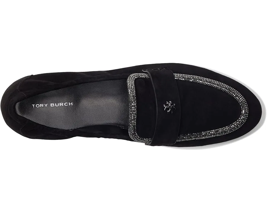 Лоферы Tory Burch Ballet из замши с деталью Double T