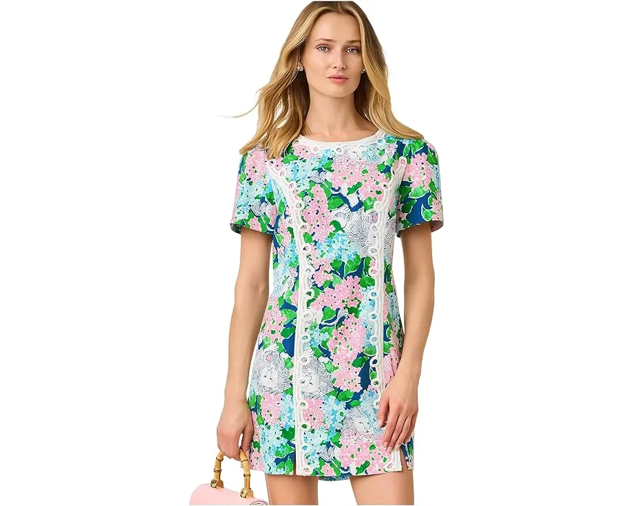 Комбинезон-платье шифт Lilly Pulitzer Salem с кружевом и шлицей