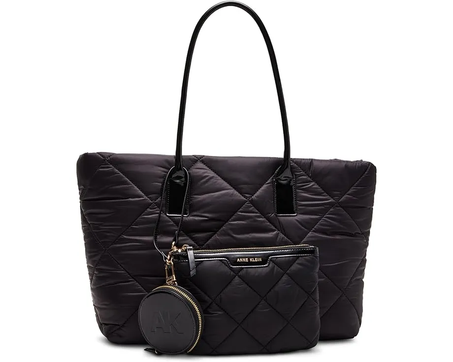 Структурированная сумка-тоут Quilted Nylon Tote от Anne Klein с косметичкой и кошельком
