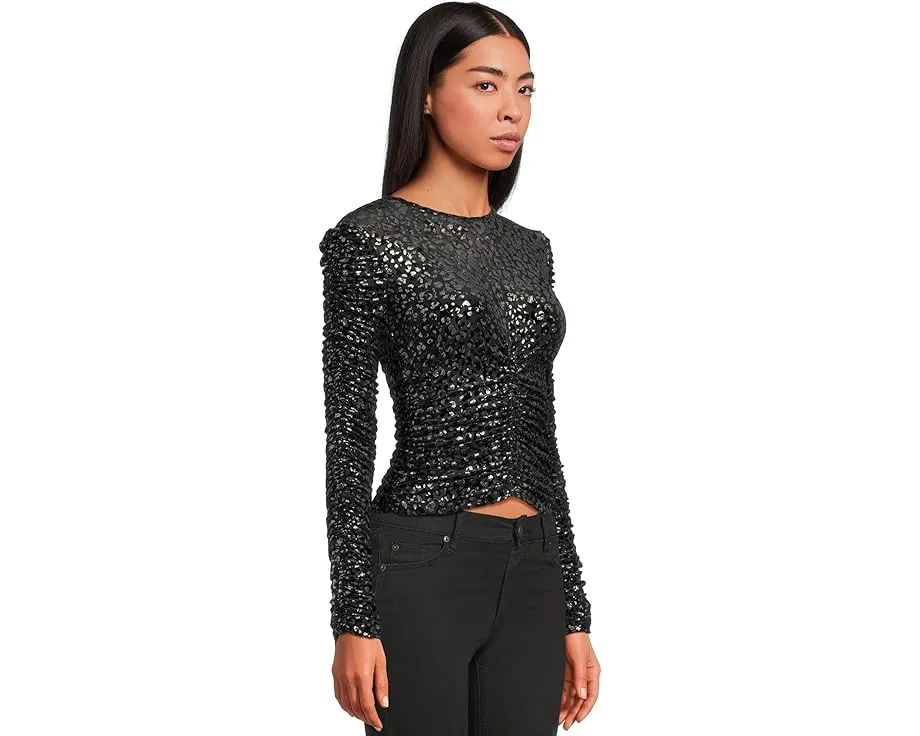 Топ AllSaints Eris Leppo с принтом и сборками