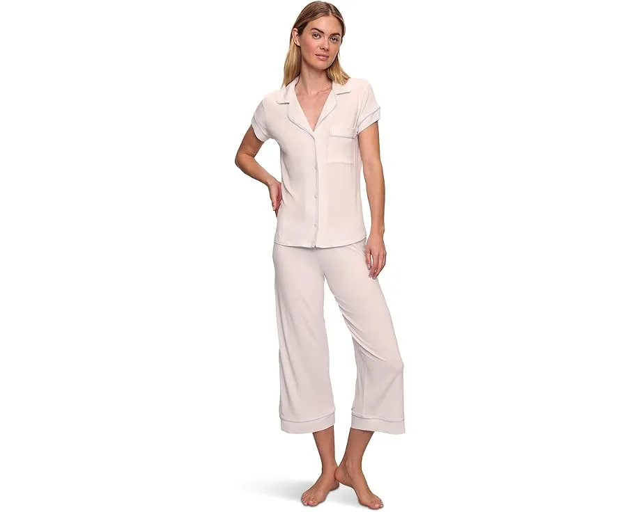 Пижамный комплект Eberjey Gisele укороченный с контрастной окантовкой