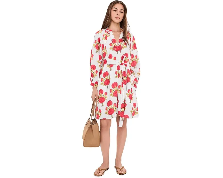 Платье мини Voile Kaia от Faherty в цветочек с поясом