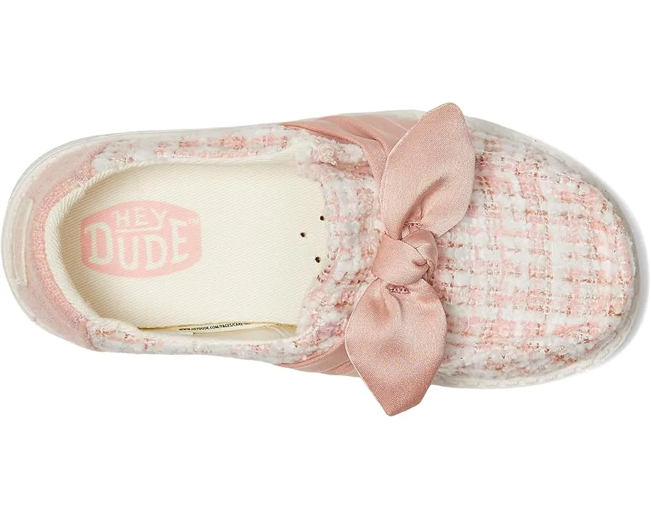 Hey Dude Kids Wendy Bow Tweed детские слипоны из твида с атласным бантом