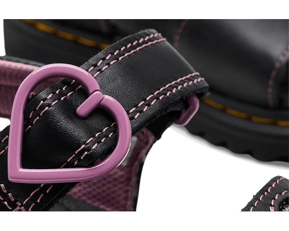 Детские сандалии Dr. Martens Marlowe Hearts II J с блестящим сердцем на регулируемых липучках