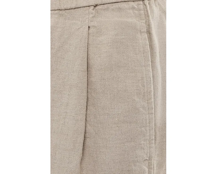 Petite Organic Linen Ankle Pleated Lantern Pants