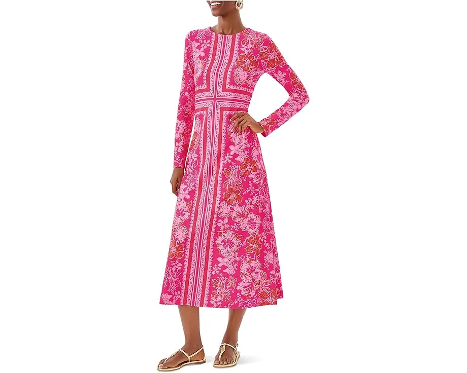 Макси-платье Lilly Pulitzer Zelena с длинными рукавами и защитой UPF 50+