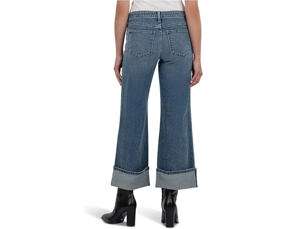 Широкие джинсы KUT from the Kloth Meg с высокой посадкой и подвернутым низом