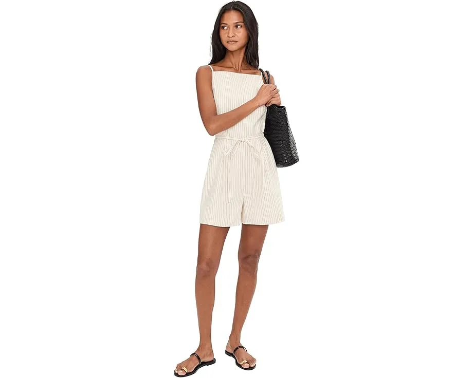 Madewell Smock Back Romper-Cotton Polyester с квадратным вырезом и регулируемыми бретелями