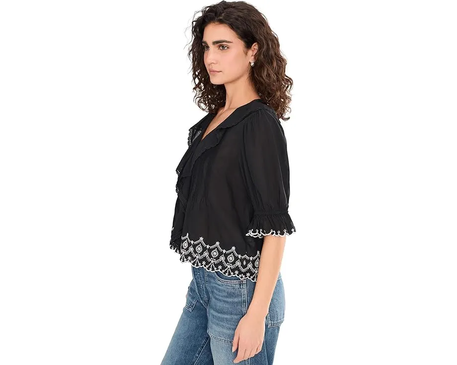 Блуза Madewell с рюшами и рукавами фонариками на пуговицах