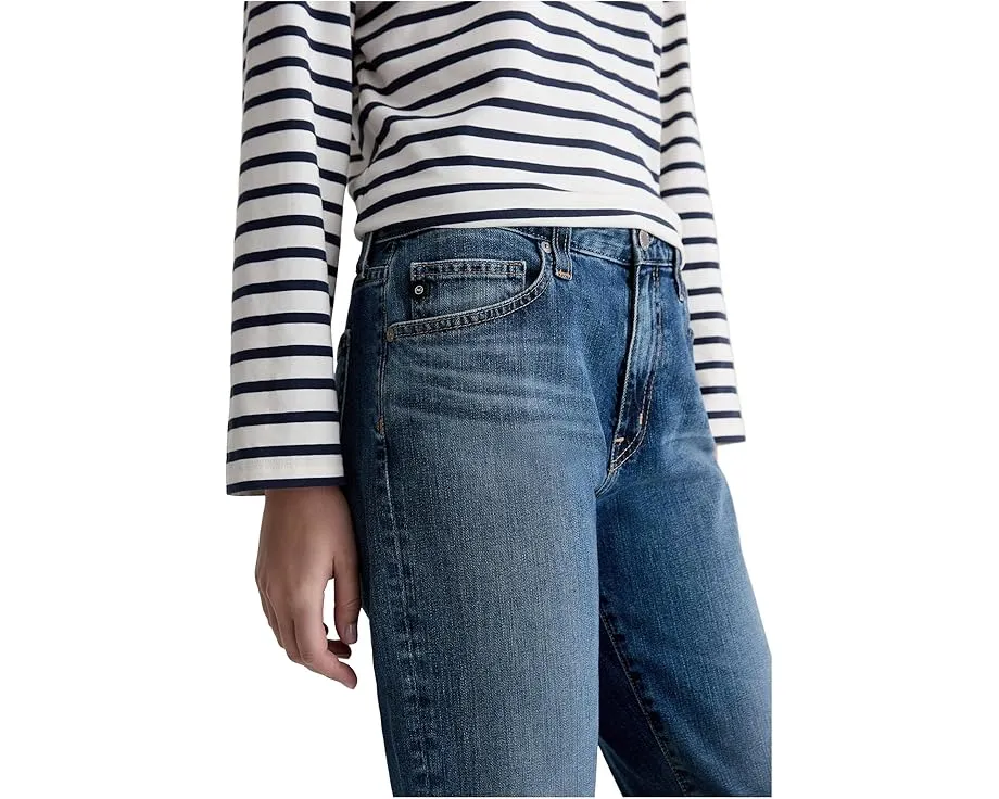 Джинсы Ex-boyfriend Mid-Rise Slouchy Slim AG Jeans из хлопка с эластаном