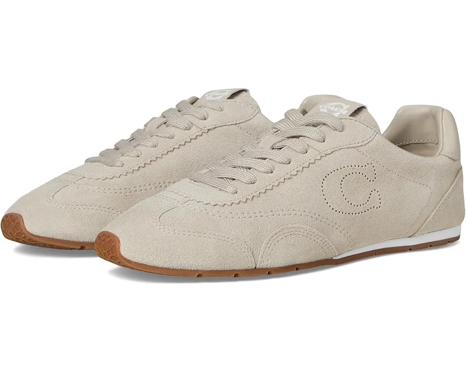 Кроссовки Flat с верхом из замши и фирменным язычком от COACH