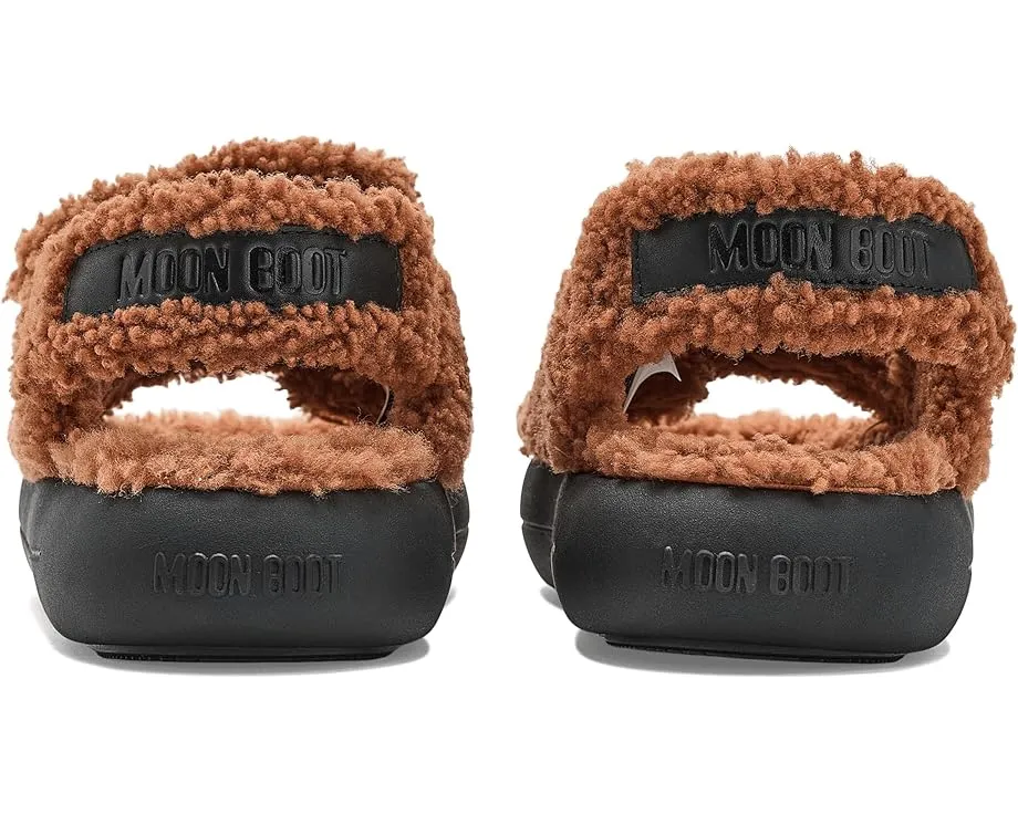 Сандалии Shearling с открытым носком и овчиной от MOON BOOT