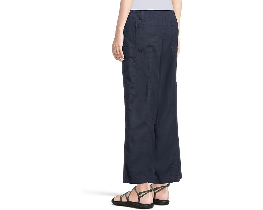 Утилитарные брюки L.L.Bean Premium Linen Breezy с широкими штанинами и карманами карго