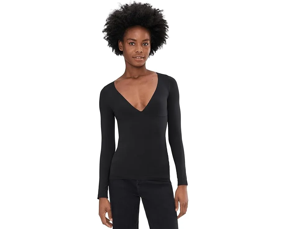 Лонгслив Round Two Long Sleeve с глубоким V-вырезом из стрейч-джерси Free People
