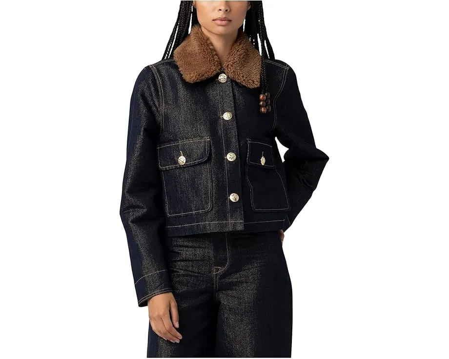 Джинсовая куртка Blank NYC с металлическим эффектом и воротником из искусственной овчины