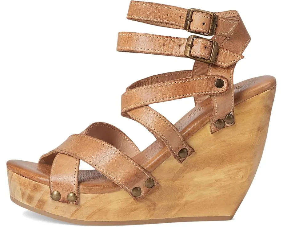 Сандалии Juliana II от Bed Stu на танкетке с ремешками и деревянным каблуком