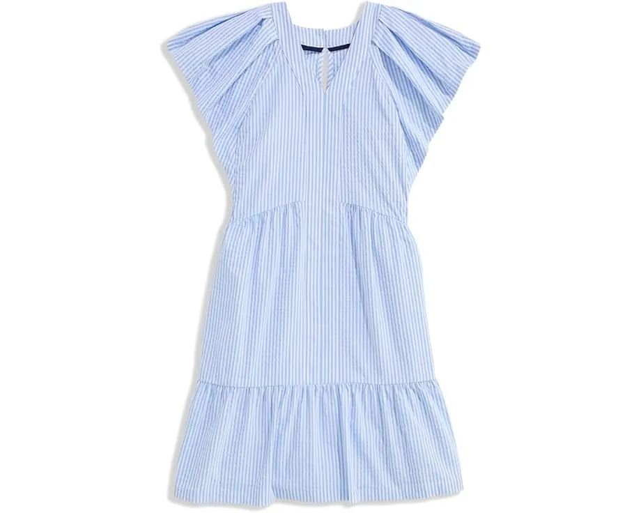 Детское платье vineyard vines Sophie Harbor с V-образным вырезом и расклешенным силуэтом