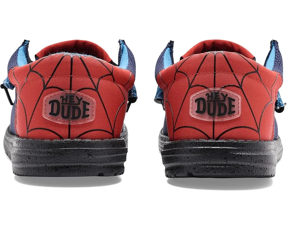 Hey Dude мокасины Wally Funk Spiderman в синем цвете с принтом паутины