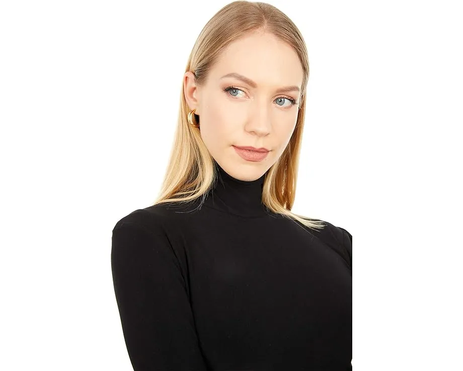 Norma Kamali Топ с длинным рукавом Slim Fit Long Sleeve Turtle Top с принтом и отверстиями для большого пальца