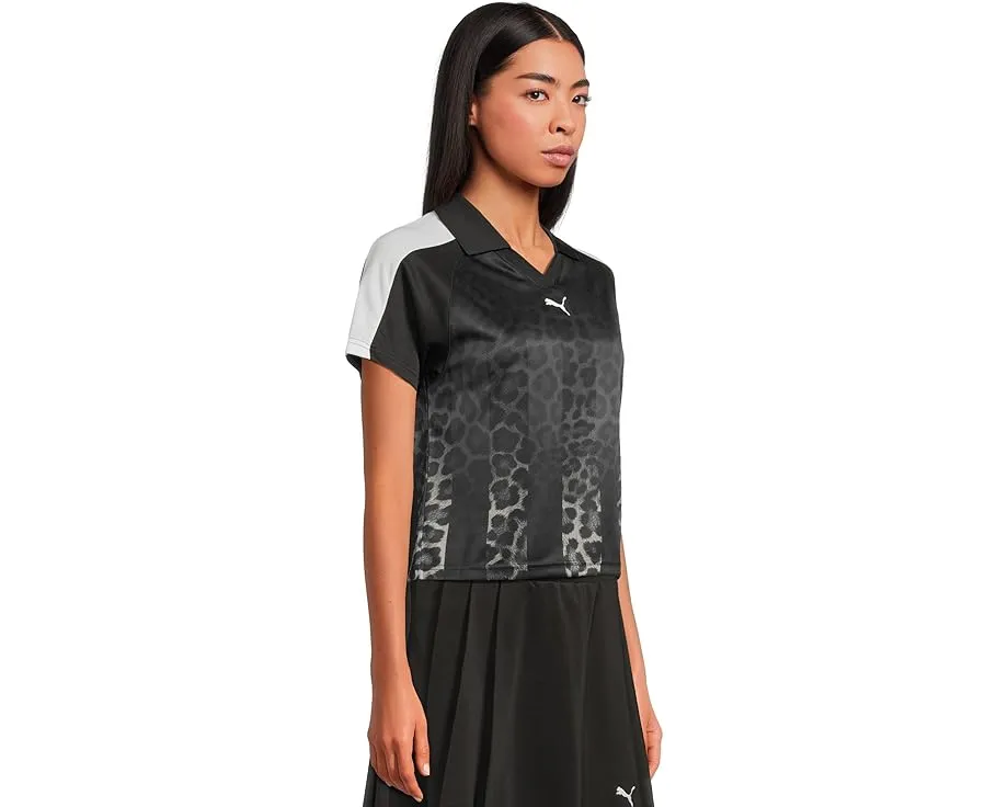 Футболка PUMA T7 Leo Luxe Relaxed Soccer с анималистичным принтом