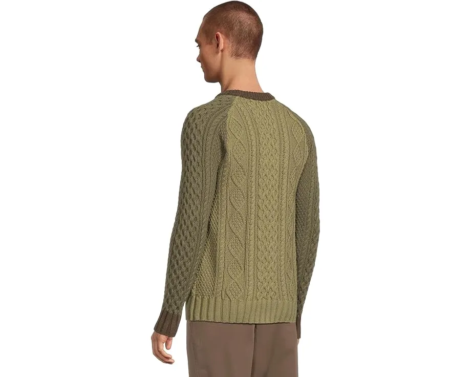 L.L.Bean Хлопковый свитер Fisherman с воротником-поло и цветными блоками в облегающем крое